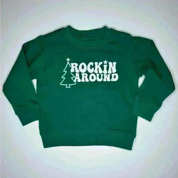 Rockin’ Around Green Toddler Sweatshirt - Picture 1 of 3